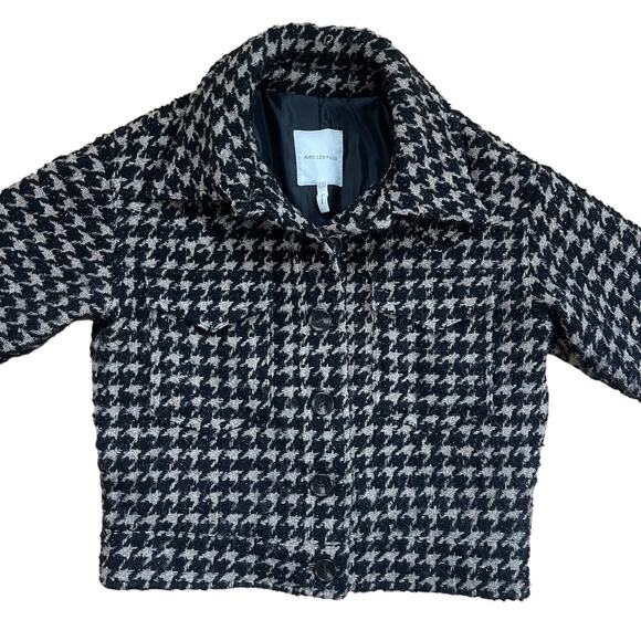 Avec Les Filles Lea Houndstooth Shimmer Cropped Jacket Size XS - Picture 4 of 7